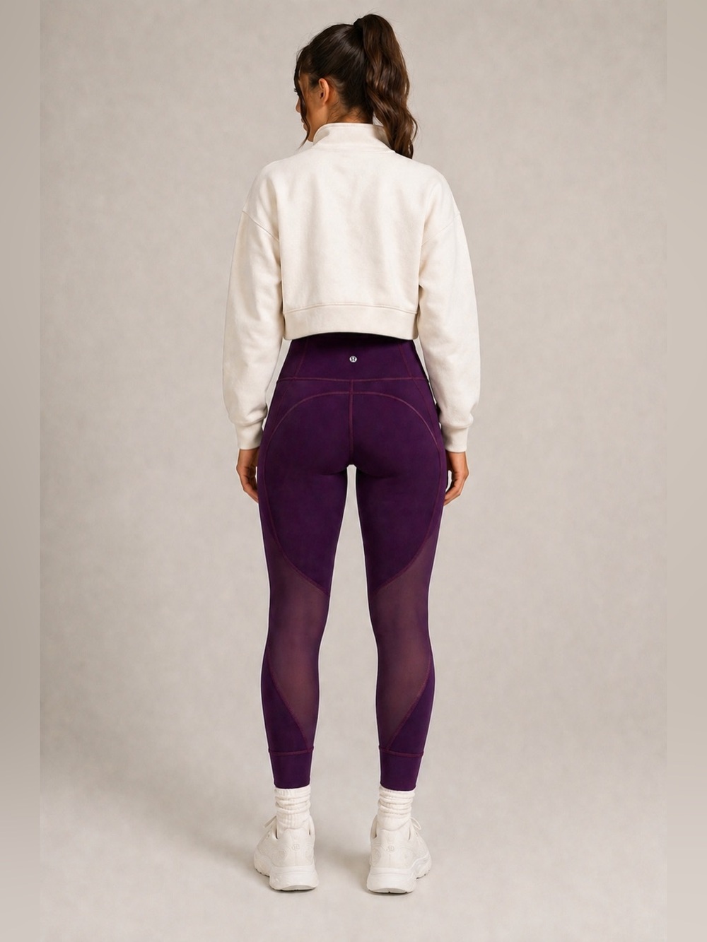 Lululemon Hot Like Agni Pant Darkest Magenta Purple Mesh Leggings Size 4 - Picture 2 of 15